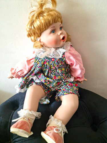 Porzelanpuppe mädchen blond - porzelanpuppe,