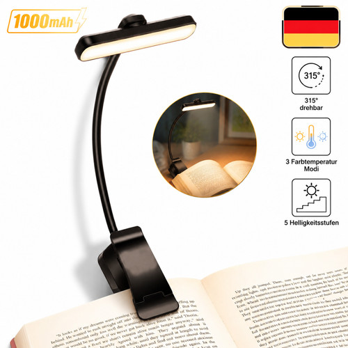 1000mah led klemmleuchte usb - led, usb-c